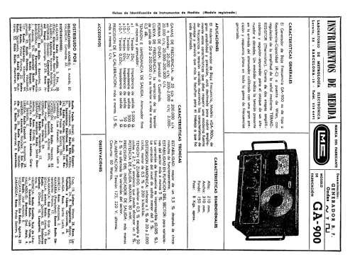 Generador B.F. GA-900; LME Laboratorio de (ID = 607119) Equipment