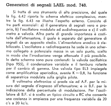 Generatore di segnali 748; LAEL, Laboratori (ID = 661112) Ausrüstung