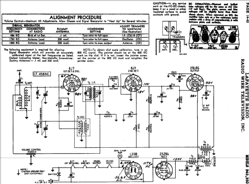 B-50, 5 Tube AC-DC Super ; Lafayette Radio & TV (ID = 661937) Radio