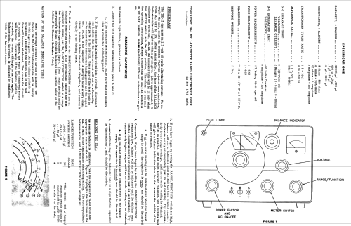 Capacitance - Resistance Analyzer TE-25; Lafayette Radio & TV (ID = 1194771) Ausrüstung