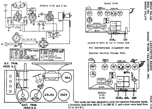 D-44, 5 Tube AC-DC ; Lafayette Radio & TV (ID = 661911) Radio