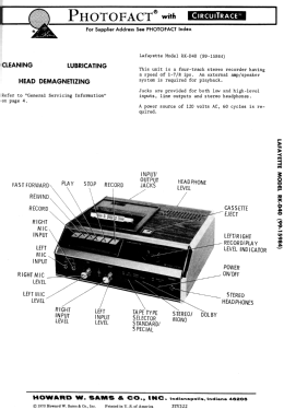 Stereo Cassette Recorder RK-D40; Lafayette Radio & TV (ID = 2808275) Ampl/Mixer