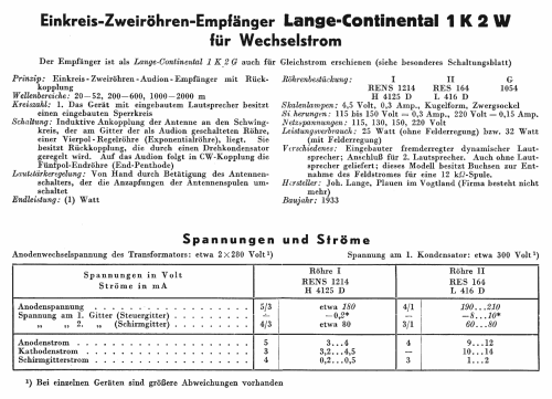 Continental 1K2 ; Lange GmbH, Johannes (ID = 1504994) Radio