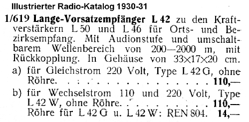 L42W; Lange GmbH, Johannes (ID = 2861941) Radio