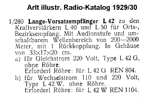 L42W; Lange GmbH, Johannes (ID = 2861942) Radio