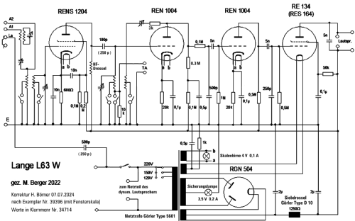 L63 W T ohne Lautspr., Wechselstrom; Lange GmbH, Johannes (ID = 3048744) Radio