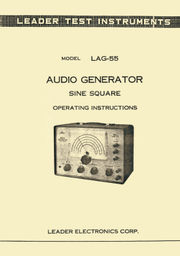 Audio Generator LAG-55; Leader Electronics (ID = 2831597) Equipment