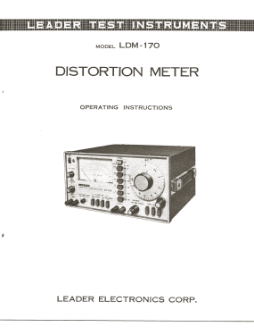 Distortion Meter LDM-170 Equipment Leader Electronics | Radiomuseum