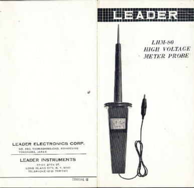 High Voltage Meter Probe LHM-80; Leader Electronics (ID = 2267436) Equipment
