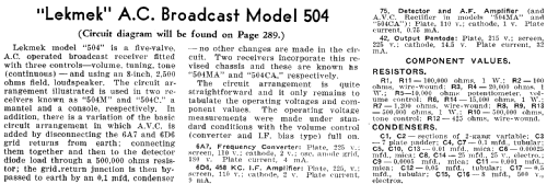 504C Ch= 504; Lekmek Radio (ID = 1951910) Radio