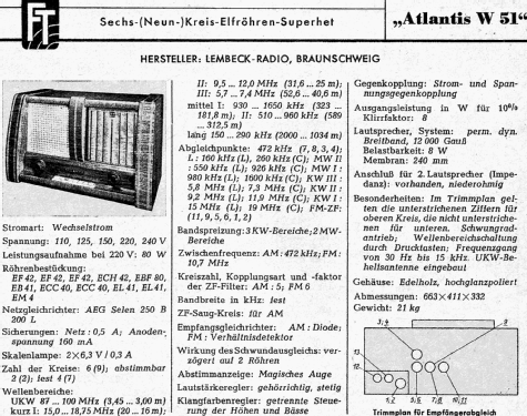 Atlantis 51W - W51; Lembeck & Co.Lembeck (ID = 1012979) Radio