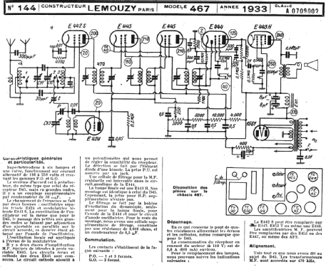 Super Sélecteur 467; Lemouzy; Paris (ID = 222655) Radio