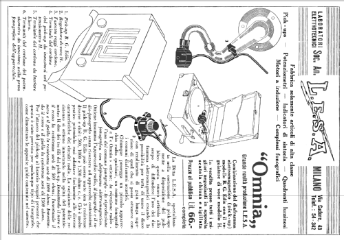 Pick-up Omnia BG Edis e Regolatore H; LESA ; Milano (ID = 2662240) Microphone/PU