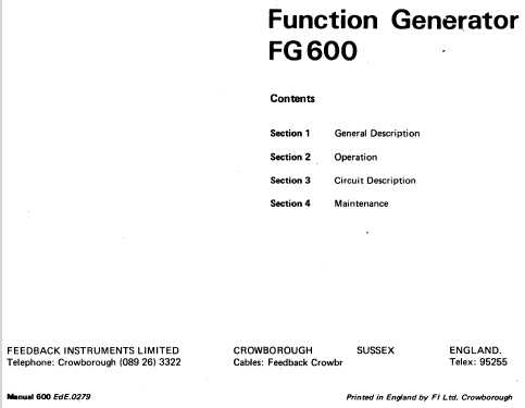 Function Generator FG600; LLoyd Instruments; (ID = 1995243) Equipment