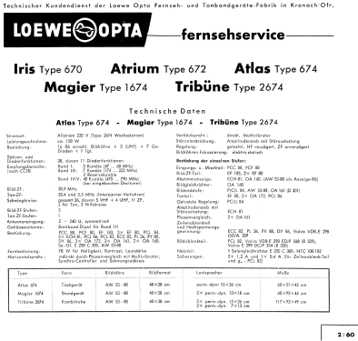 Atlas 674; Loewe-Opta; (ID = 584422) Television