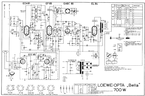 Bella 700W; Loewe-Opta; (ID = 202648) Radio