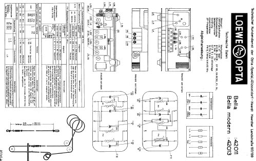 Bella modern 42 013; Loewe-Opta; (ID = 332807) Radio