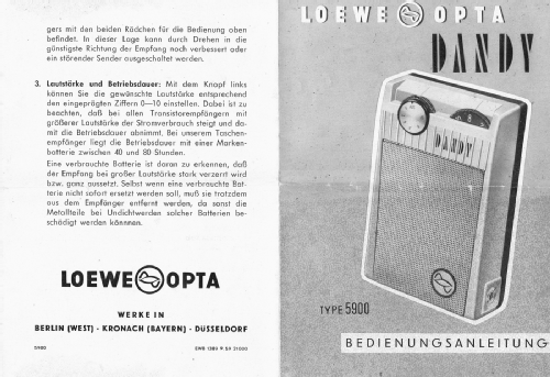 Dandy 5900; Loewe-Opta; (ID = 2879443) Radio