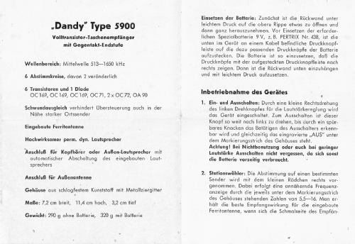 Dandy 5900; Loewe-Opta; (ID = 2879444) Radio