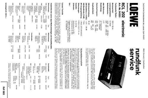 Electronic Uhren Radio RCL202/54203; Loewe-Opta; (ID = 594434) Radio