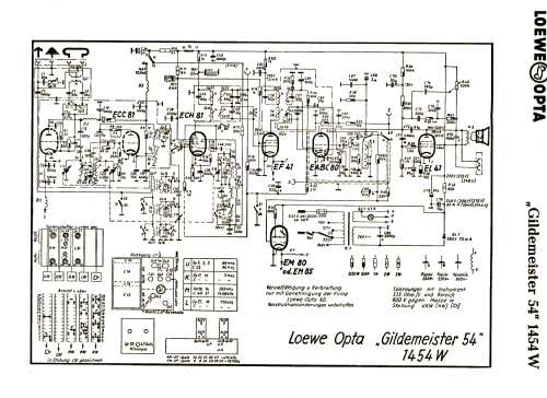 Gildemeister 54 1454W; Loewe-Opta; (ID = 3085271) Radio