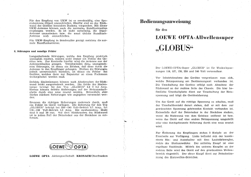 Globus 3651W; Loewe-Opta; (ID = 424992) Radio
