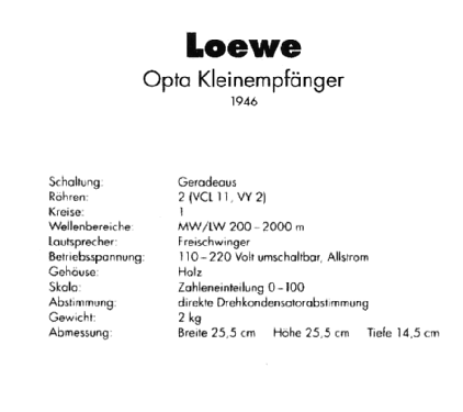 Kleinempfänger 3522 GW; Loewe-Opta; (ID = 781974) Radio