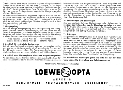 Luna 3741W; Loewe-Opta; (ID = 2517534) Radio