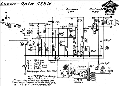 Opta 138W; Loewe-Opta; (ID = 1074234) Radio