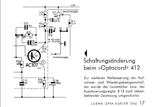 Optacord 412; Loewe-Opta; (ID = 1027527) Sonido-V