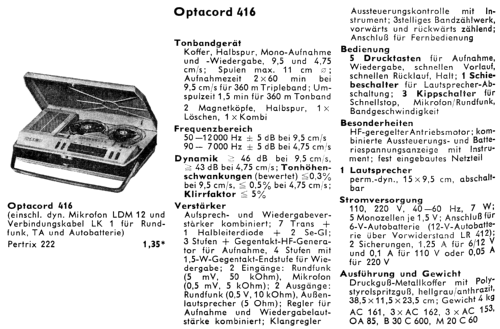 Optacord 416; Loewe-Opta; (ID = 1786658) R-Player