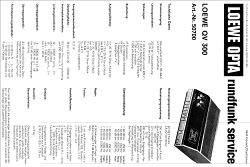 QV300 50700; Loewe-Opta; (ID = 565631) Ampl/Mixer