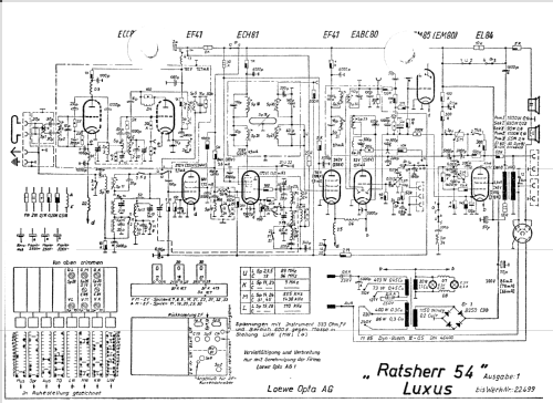 Ratsherr 54 Luxus 1654W; Loewe-Opta; (ID = 436596) Radio