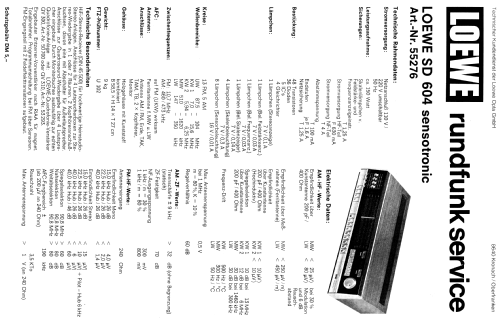 SD604 55276; Loewe-Opta; (ID = 567090) Radio