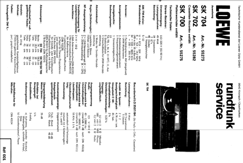 SK704 55273; Loewe-Opta; (ID = 594705) Radio