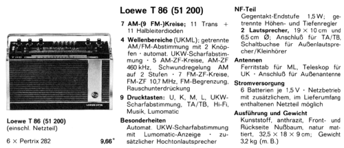 T86 51200; Loewe-Opta; (ID = 1824293) Radio