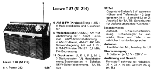 T87 51214; Loewe-Opta; (ID = 1824297) Radio