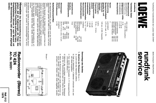 TC 424; Loewe-Opta; (ID = 1791877) Radio