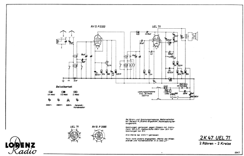 2K47 UEL71; Lorenz; Berlin, (ID = 539932) Radio