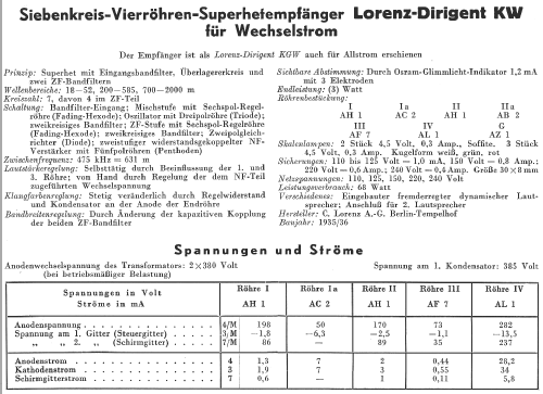 Dirigent KW; Lorenz; Berlin, (ID = 14662) Radio