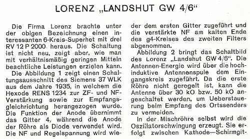 Landshut GW4/6; Lorenz; Berlin, (ID = 656028) Radio