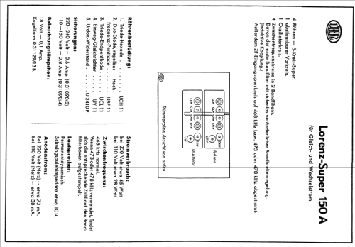 Super 150A/II; Lorenz; Berlin, (ID = 68908) Radio