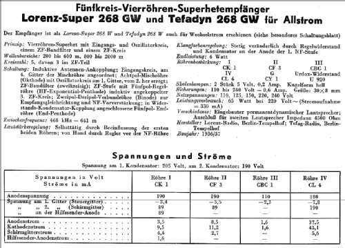 Super 268GW; Lorenz; Berlin, (ID = 14640) Radio