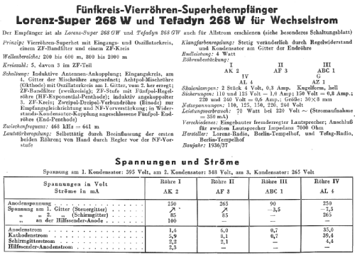 Super 268W; Lorenz; Berlin, (ID = 14654) Radio