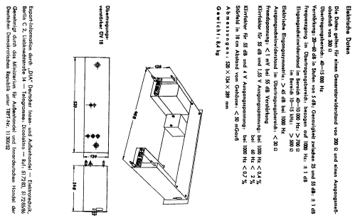 Übertragungsverstärker ÜV18; Lorenz i.V. Leipzig (ID = 805413) Ampl/Mixer