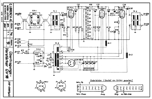 Übertragungsverstärker ÜV18; Lorenz i.V. Leipzig (ID = 805705) Ampl/Mixer