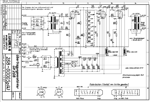 Übertragungsverstärker ÜV-268; Lorenz i.V. Leipzig (ID = 806840) Ampl/Mixer