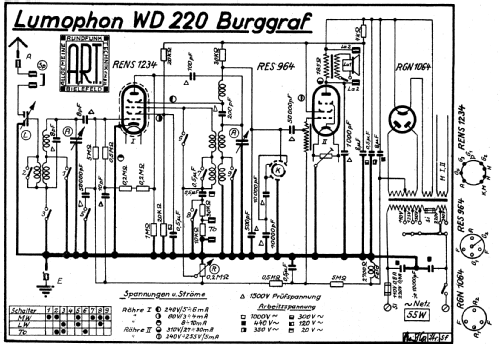 Burggraf W WD220; Lumophon, Bruckner & (ID = 2472500) Radio