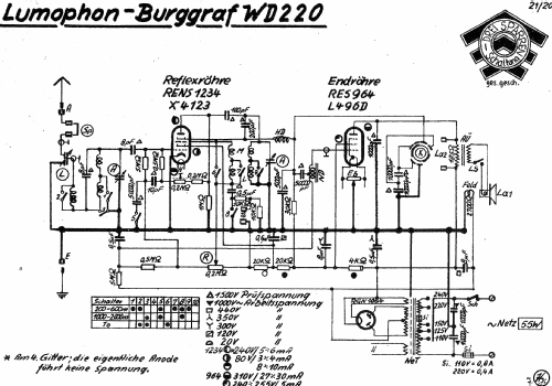 Burggraf W WD220a; Lumophon, Bruckner & (ID = 1104357) Radio