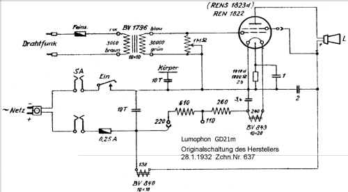 Drahtfunk GD21; Lumophon, Bruckner & (ID = 458857) Drahtfunk